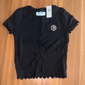 Old Navy Black Tee with Multicolor Logo